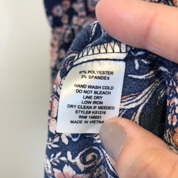 3/$25 Monteau Girl Navy Floral Maxi Dress, Size 7 - Picture 7 of 7